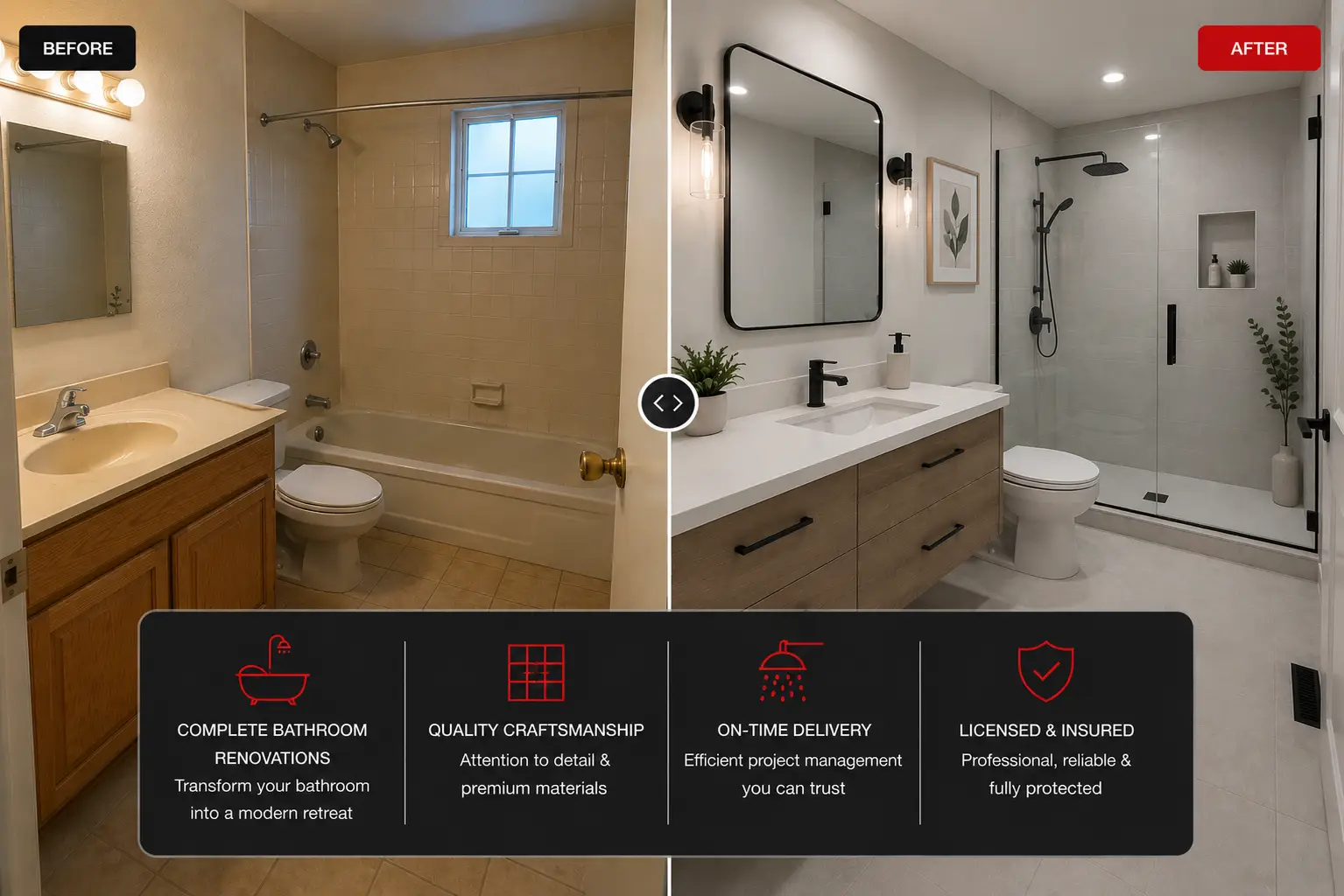 before after bathroom renovation posha