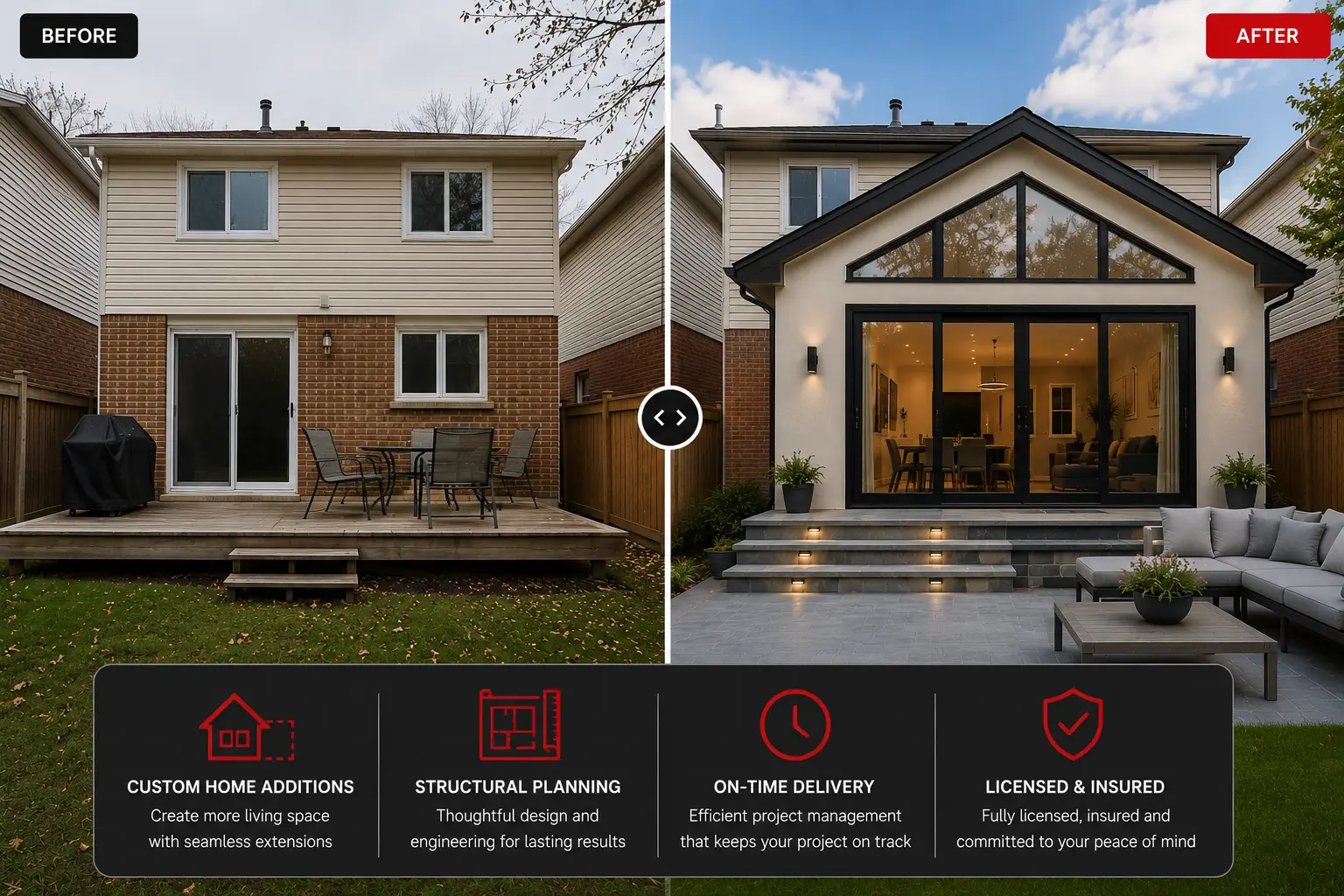 before after home addition posha