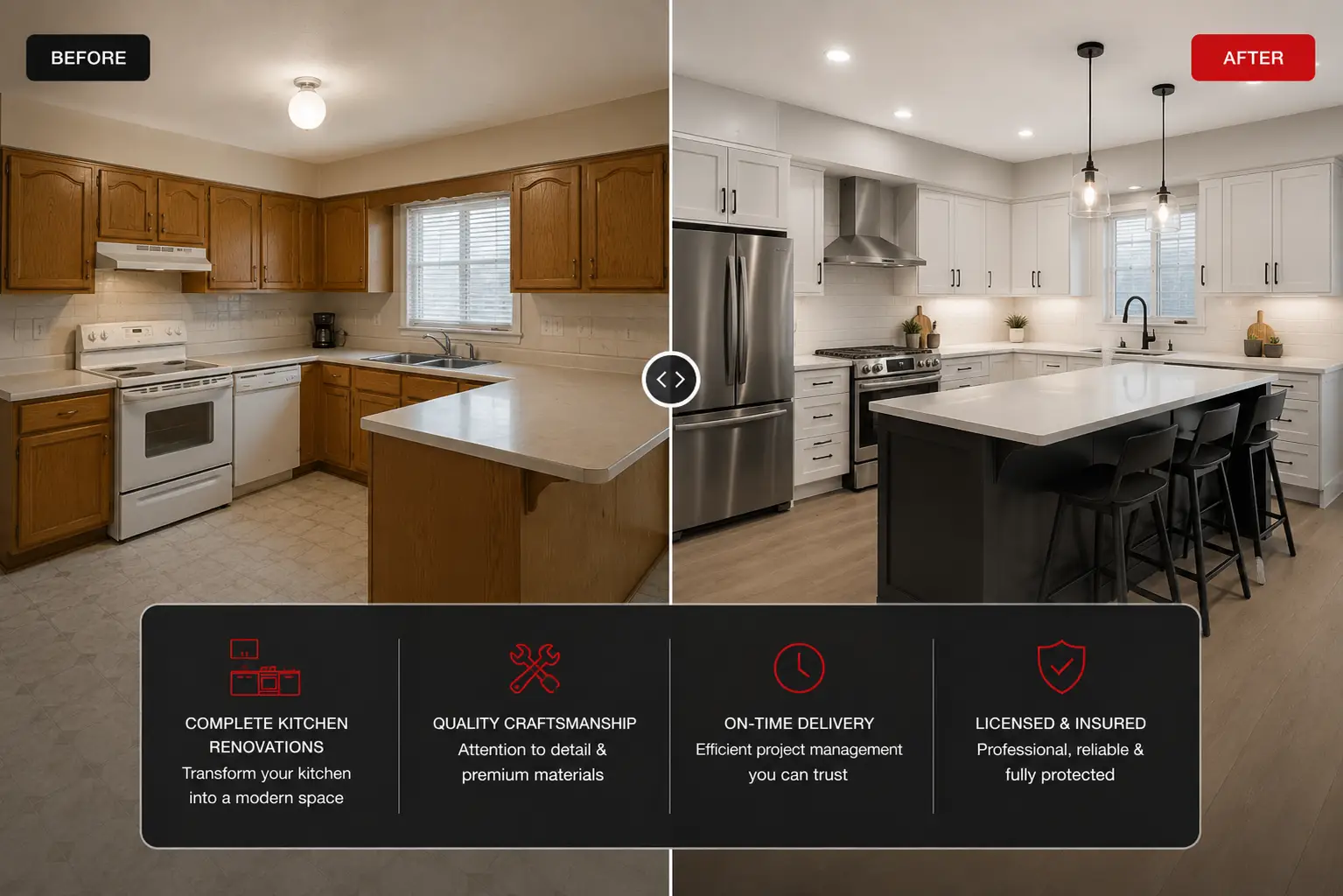 before after kitchen renovation posha