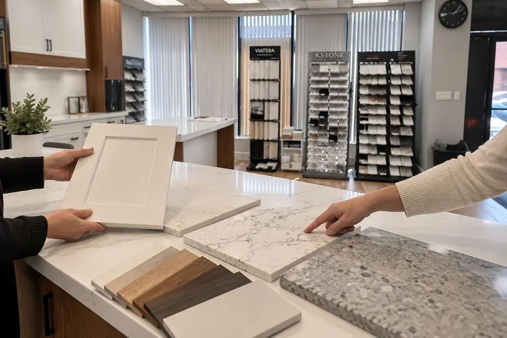 posha showroom countertop cabinet